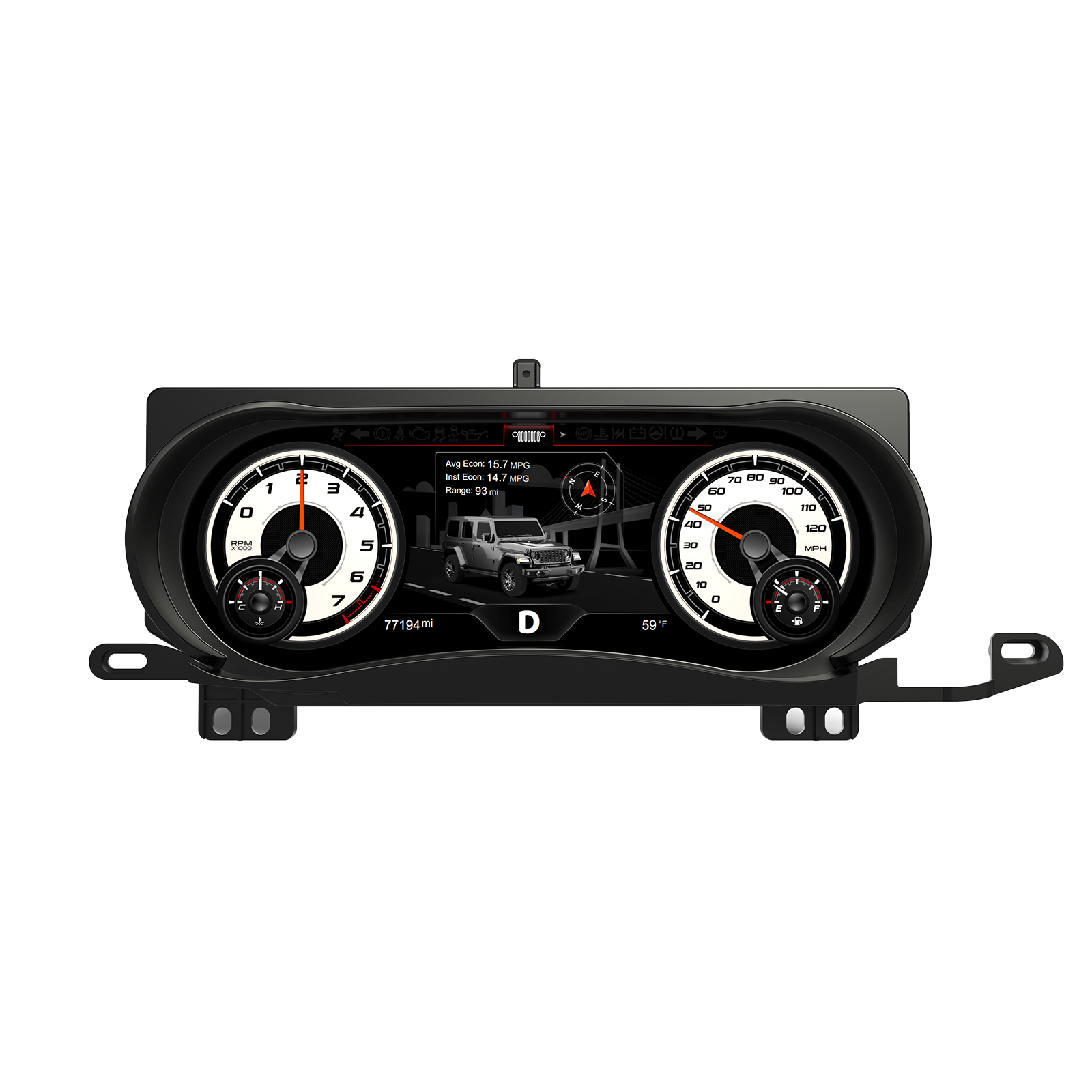 Digital Dashboard 12.3″ HD Cluster for Jeep Wrangler JL 2018-2023