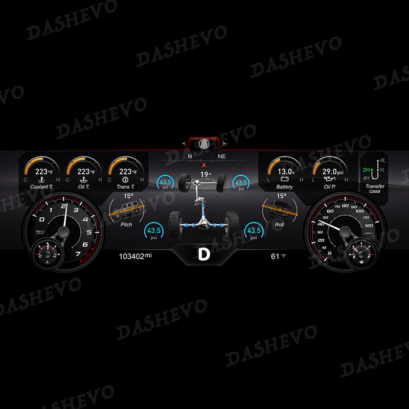 DASHEVO Jeep JK Digital Dashboard Theme Pack | Premium Display Upgrade