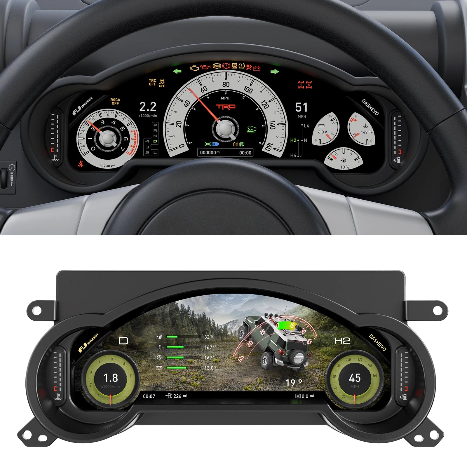 Digital Dashboard for Toyota FJ Cruiser 2007-2023