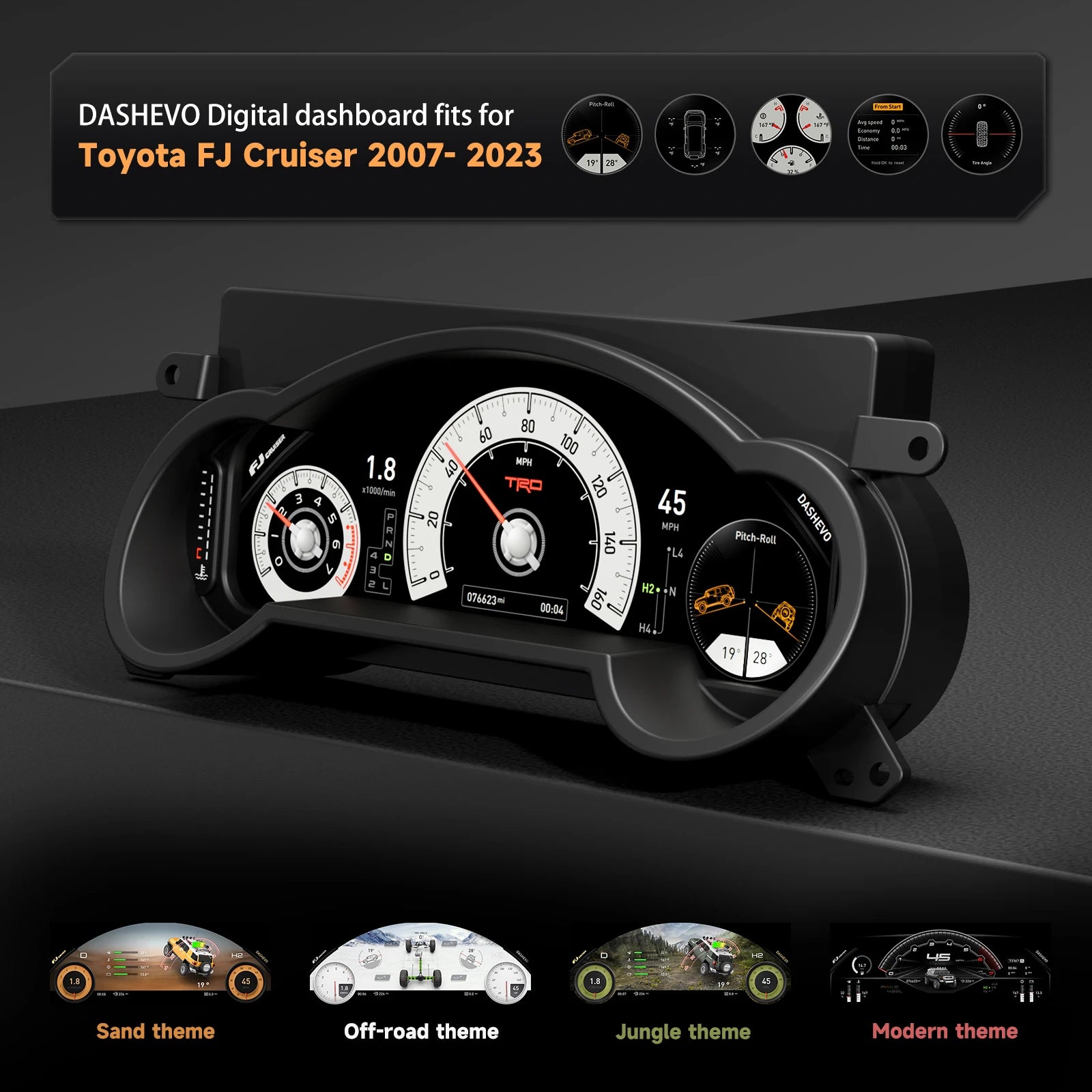 Digital Dashboard for Toyota FJ Cruiser 2007-2023
