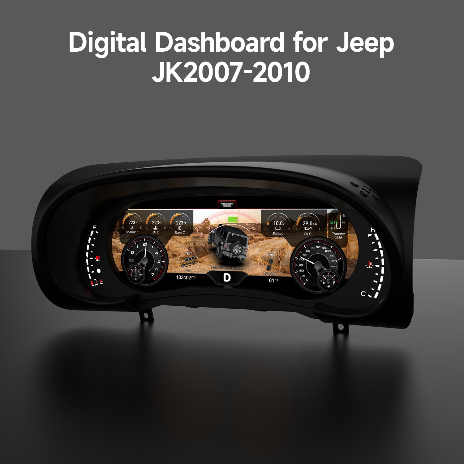 Digital Dashboard 12.3″ HD Cluster for Jeep Wrangler JK 2007-2010