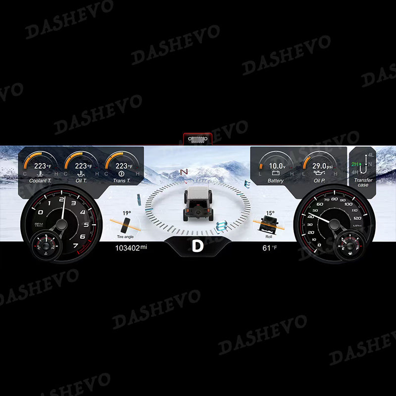 DASHEVO Jeep JK Digital Dashboard Theme Pack | Premium Display Upgrade