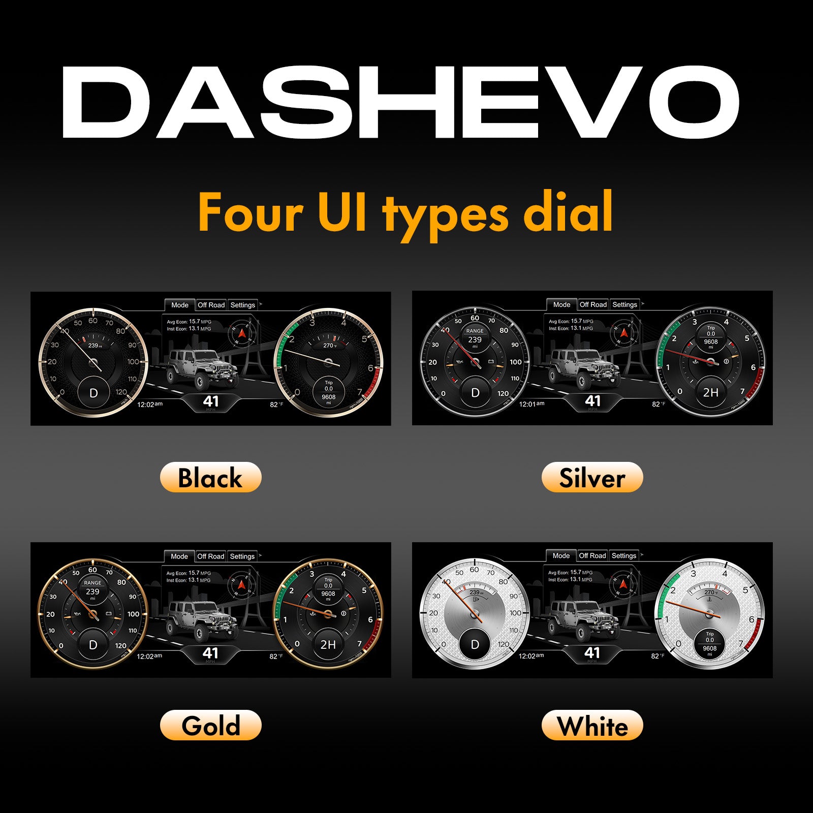 DASHEVO Jeep Wrangler digital  dashboard ( For JK 2007-2010  )