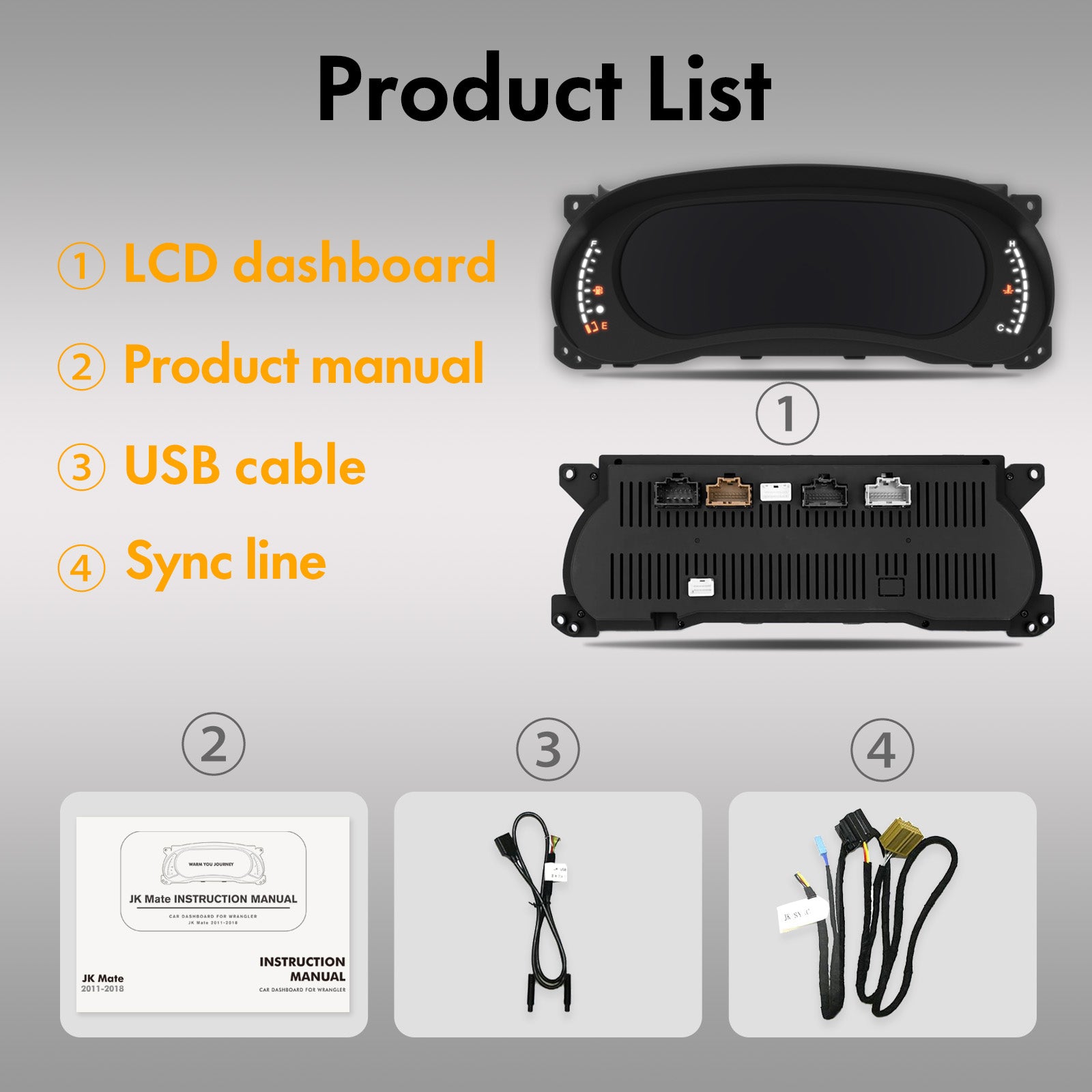 DASHEVO Jeep Wrangler digital  dashboard ( For JK 2011-2017 )