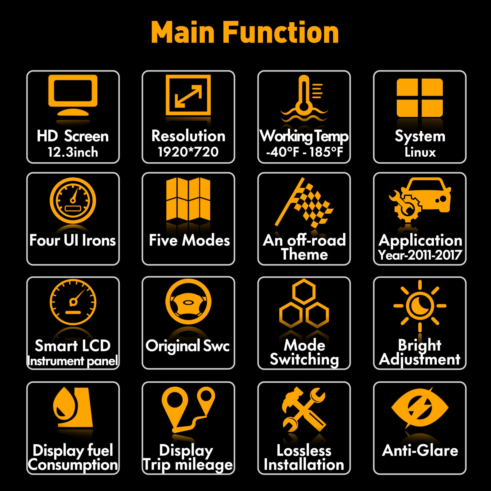DASHEVO Jeep Wrangler digital  dashboard ( For JK 2007-2010  )