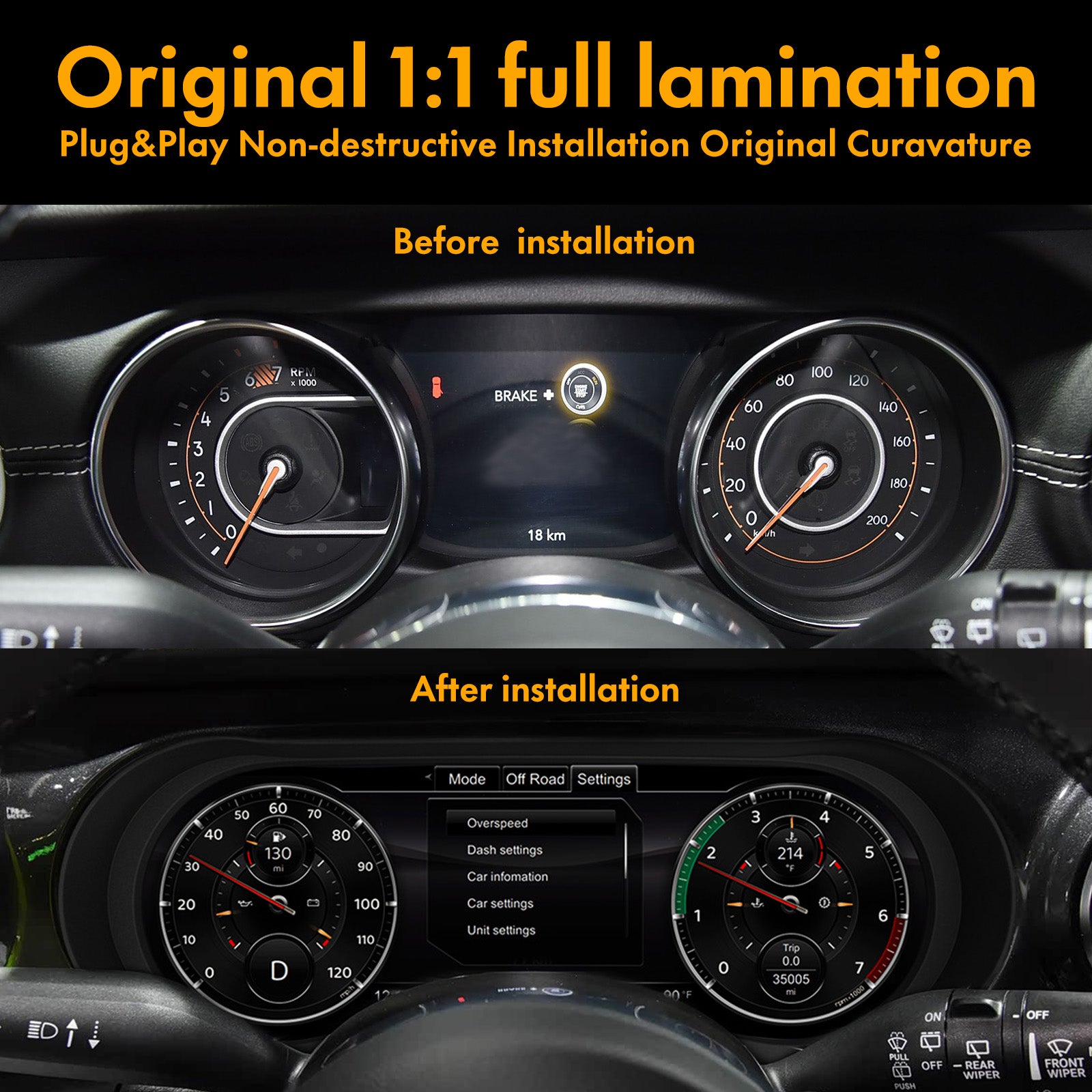 DASHEVO Jeep Wrangler digital  dashboard ( For JL 2018-2023  )