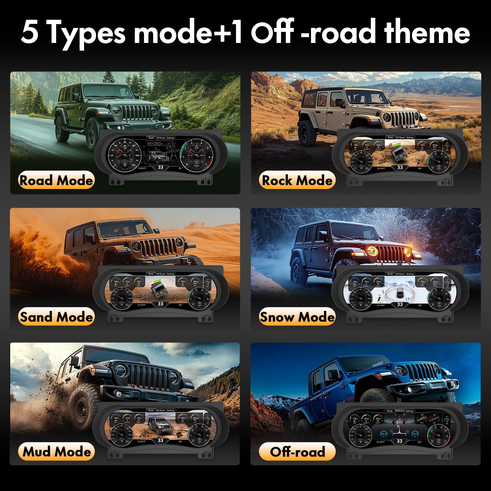 DASHEVO Jeep Wrangler digital  dashboard ( For JL 2018-2023  )