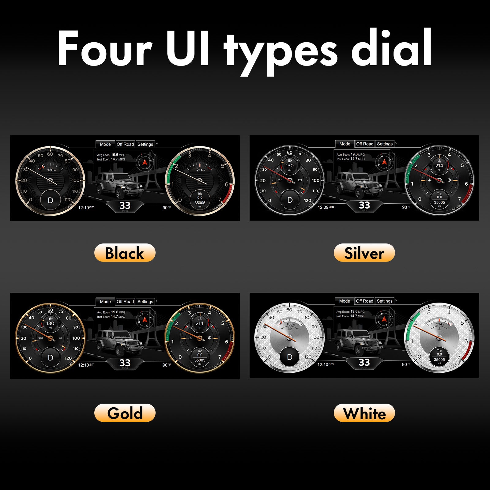 DASHEVO Jeep Wrangler digital  dashboard ( For JL 2018-2023  )